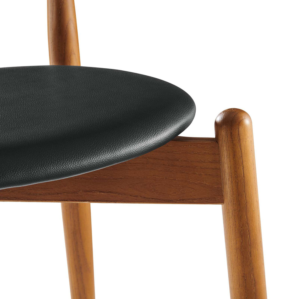 Dark Walnut Black Dining Side Chair J465