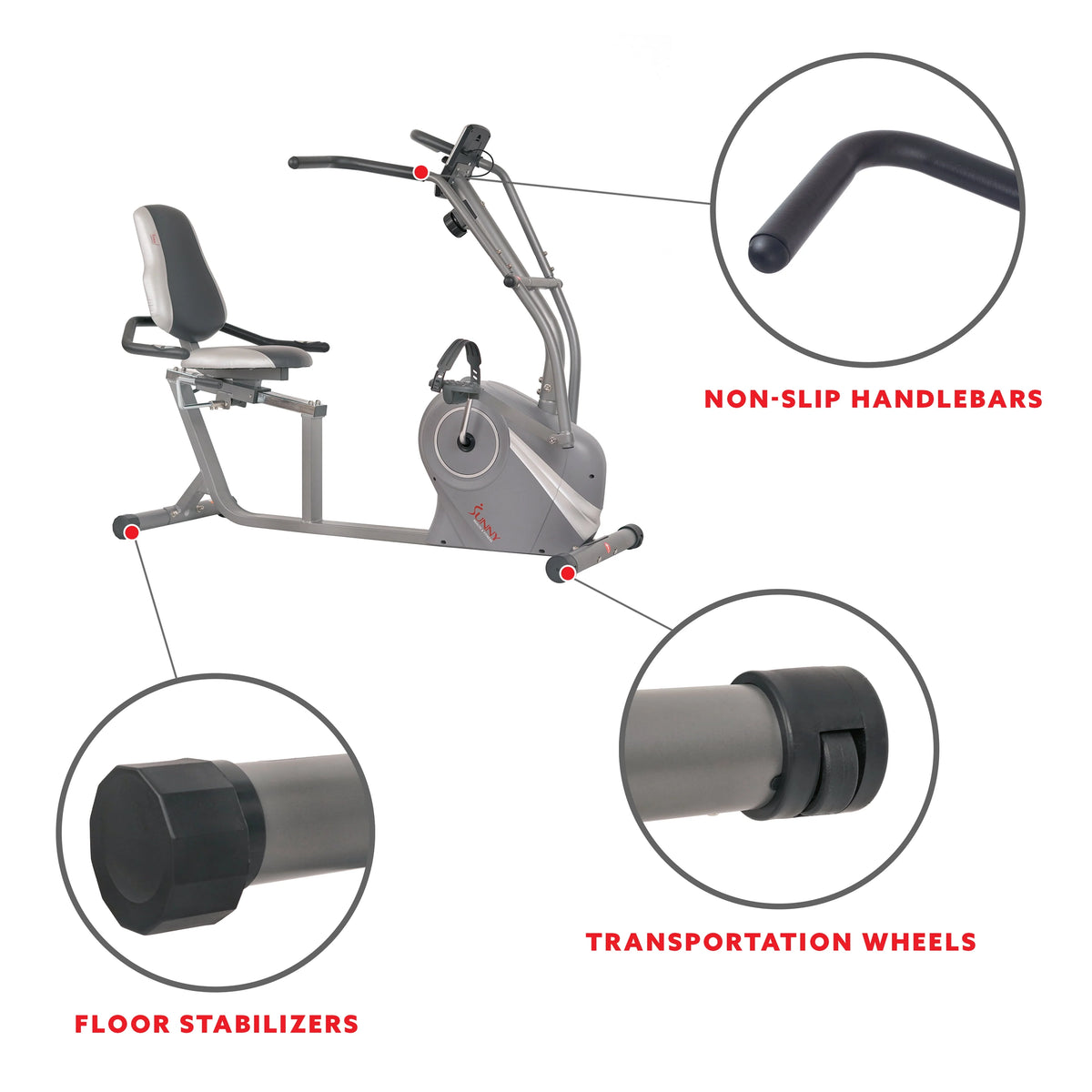 Magnetic Recumbent Bike with Arm Exercisers O349