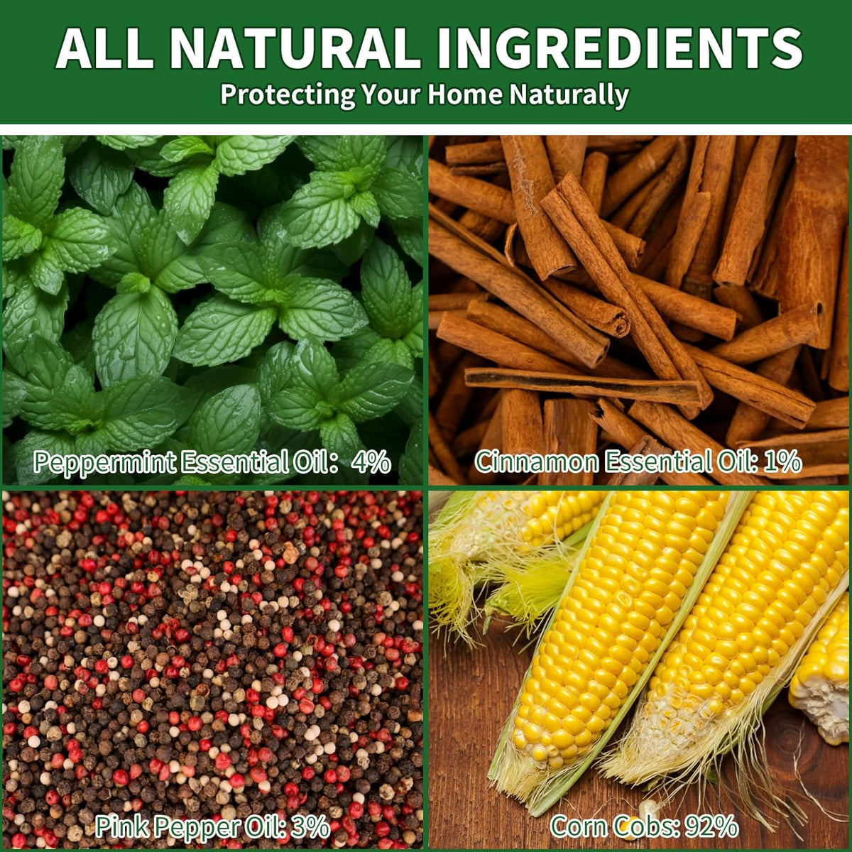 10 Pouches All Natural Rodent Repellent with Peppermint Oil L96168