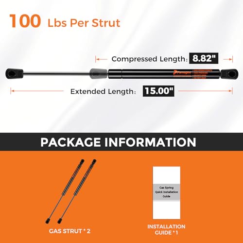12 inch Gas Strut 14 inch Gas Spring 17 inch Shock Lift for Camper Shell Window Canopy Door Pickup Truck Cap RV Door Toolbox Lid (2 Pack) W108