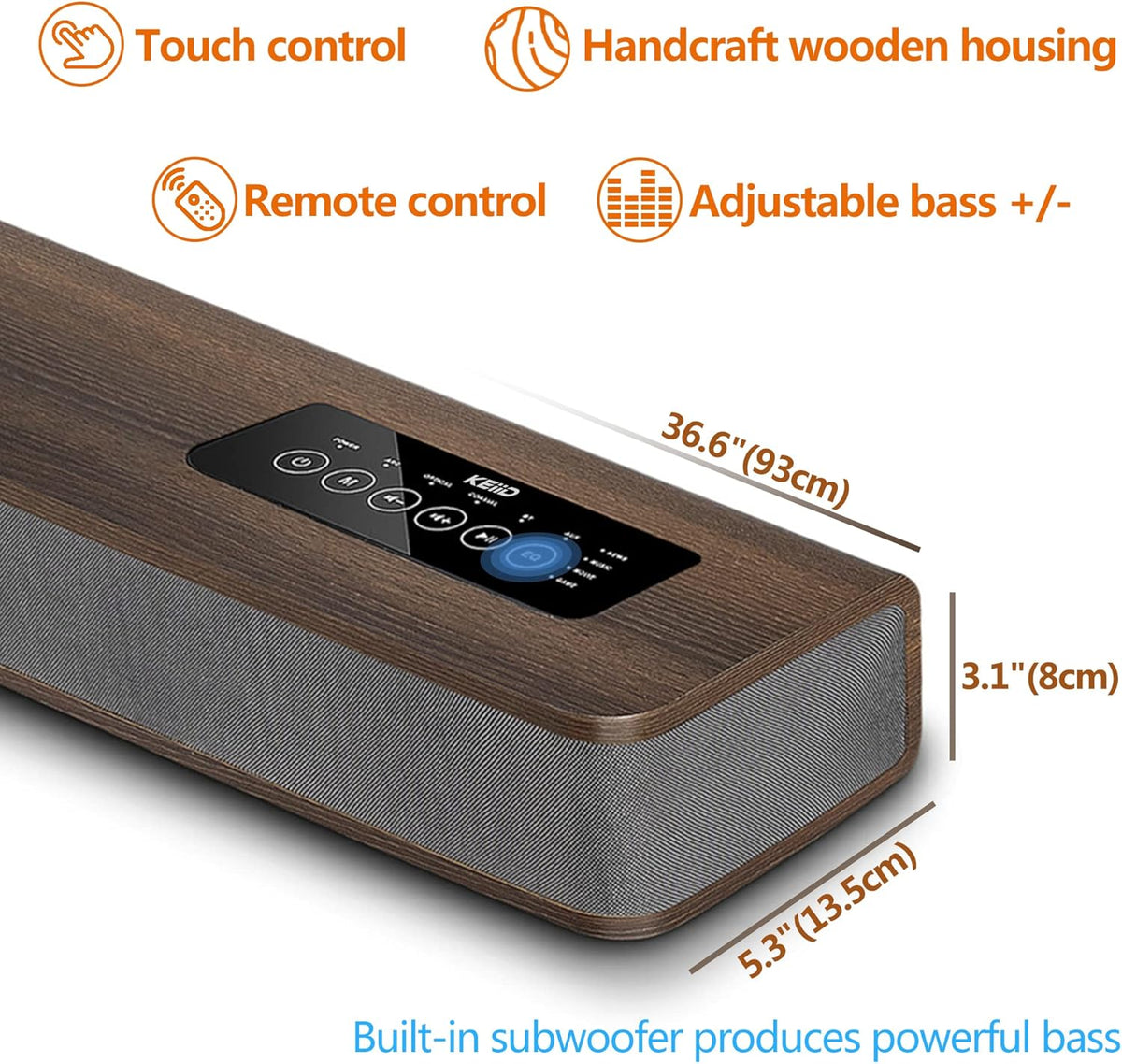 2.1 CH Wooden Sound Bar with Built-in Subwoofer A94900