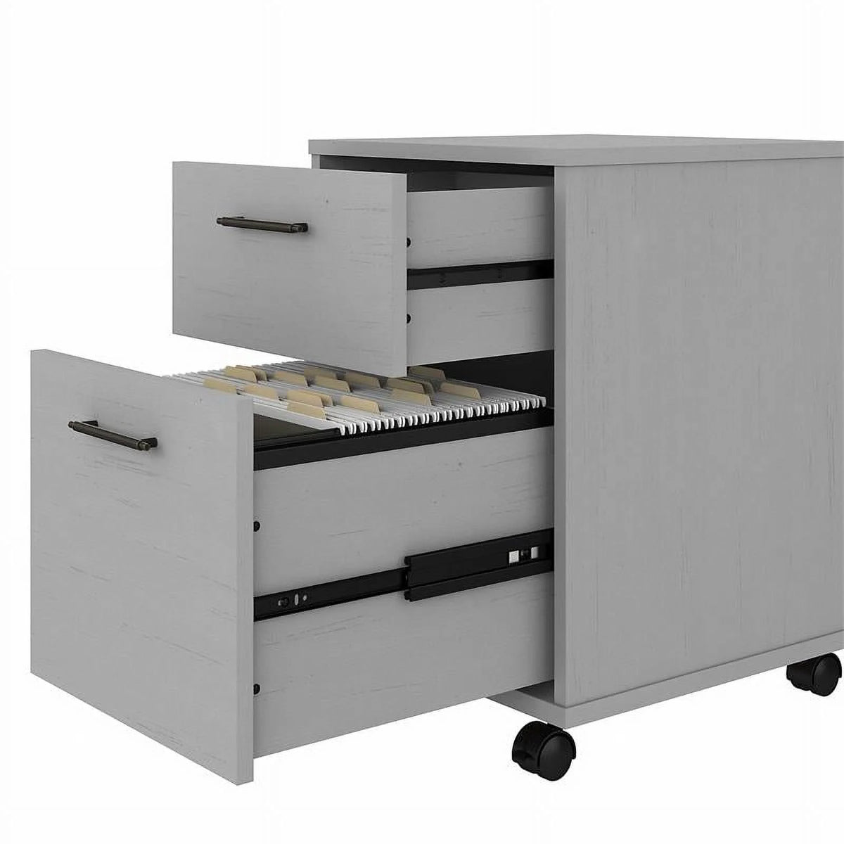 2 Drawers Farmhouse Wood Mobile File Cabinet F120215