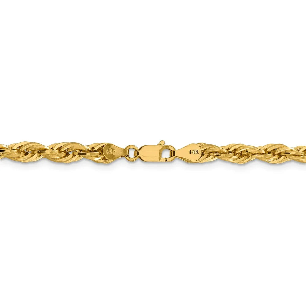 14kt Yellow Gold 4.75mm Rope Chain 24 inch Lobster Clasp K870