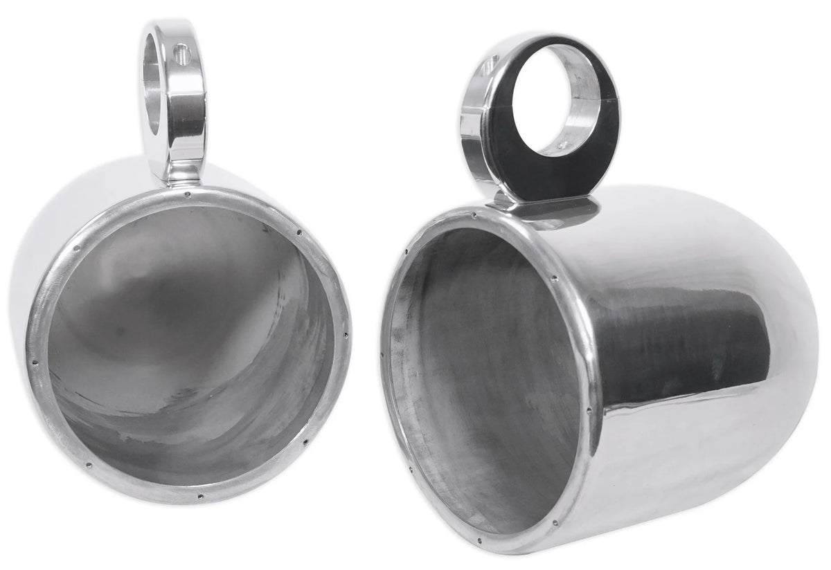 2 8” Silver Wakeboard Tower Enclosure Pods For Pioneer TS-MR2040 Marine Speakers U339333