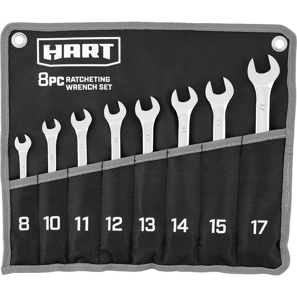 8-Piece Ratcheting Wrench Set with Tool Pouch M4418