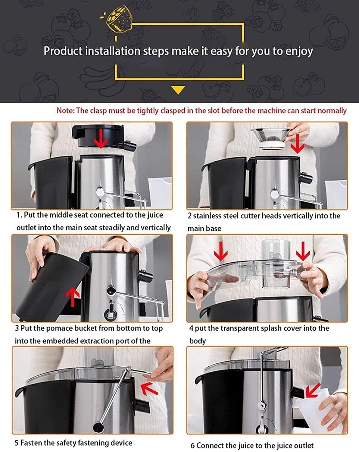 Stainless Steel Centrifugal Juicer Machine with Wide 3” Feed Chute I286287
