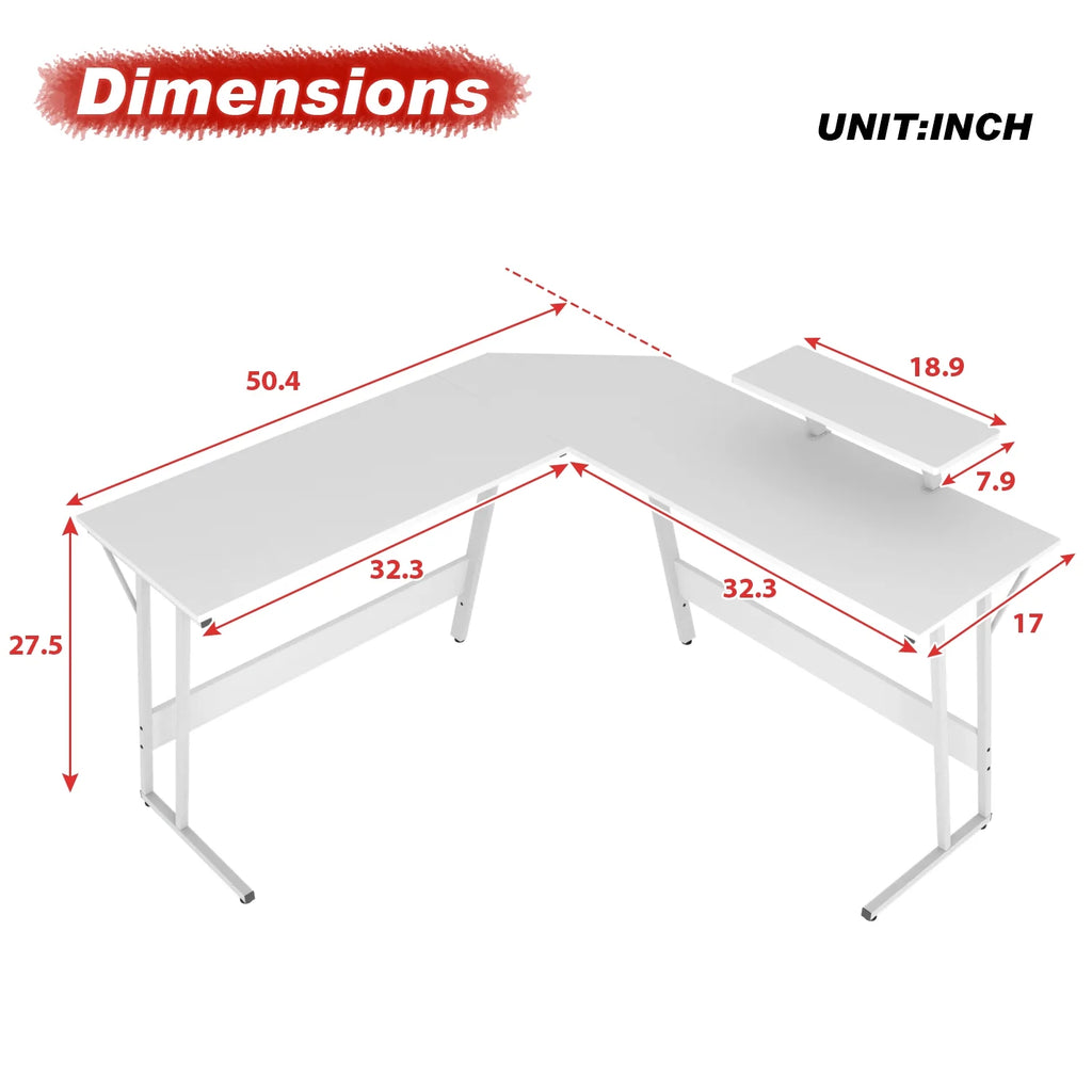 White L Shaped Corner Desk X51167