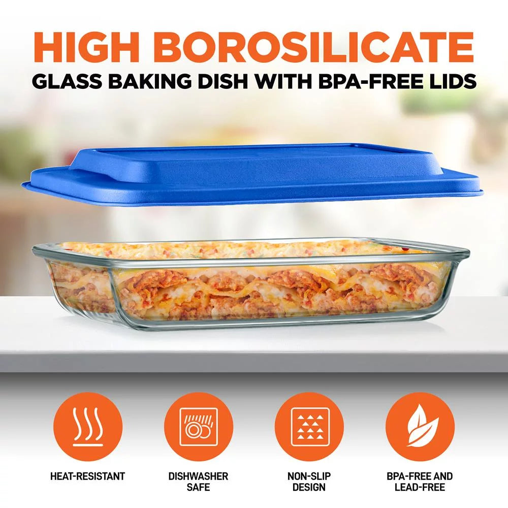 Glass Bakeware Set with PE Lid P5819