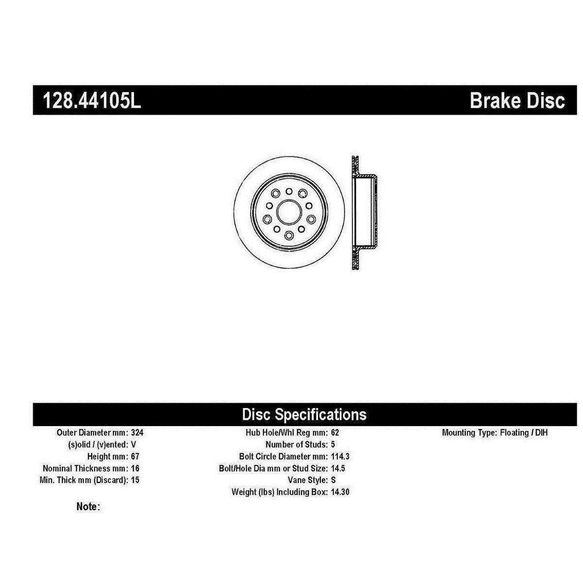 Cross Drilled Brake Rotor J53021