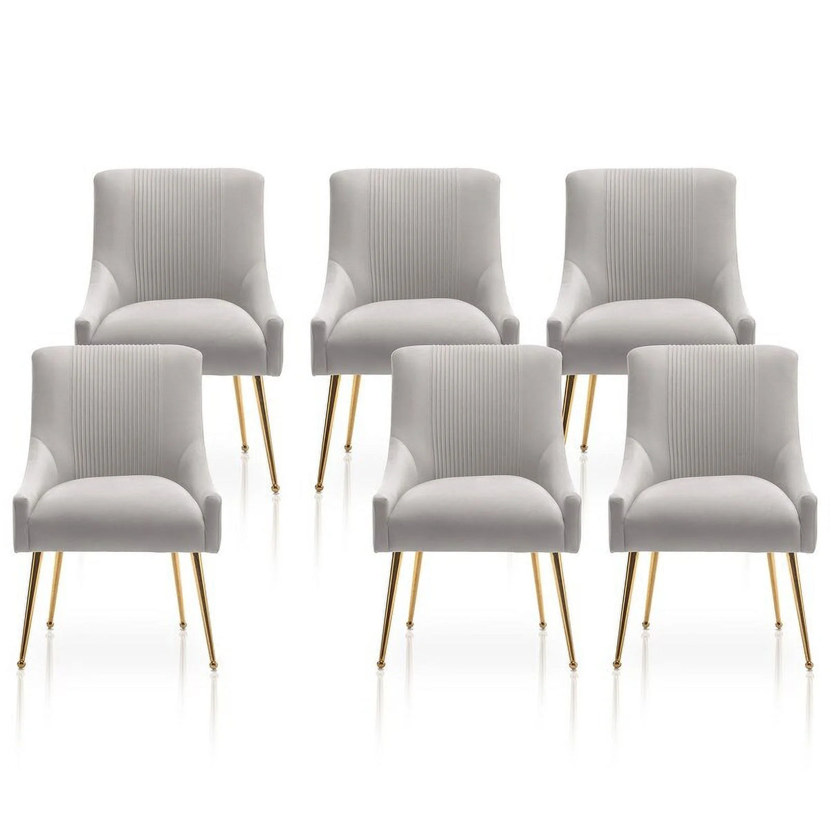 Grey Velvet Dining Chair Set of 6 H449956
