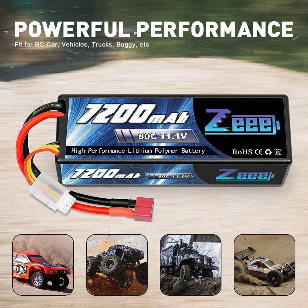 11.1V 7200mAh 80C 3S Lipo Battery with Deans Connector Hard Case Battery V7846