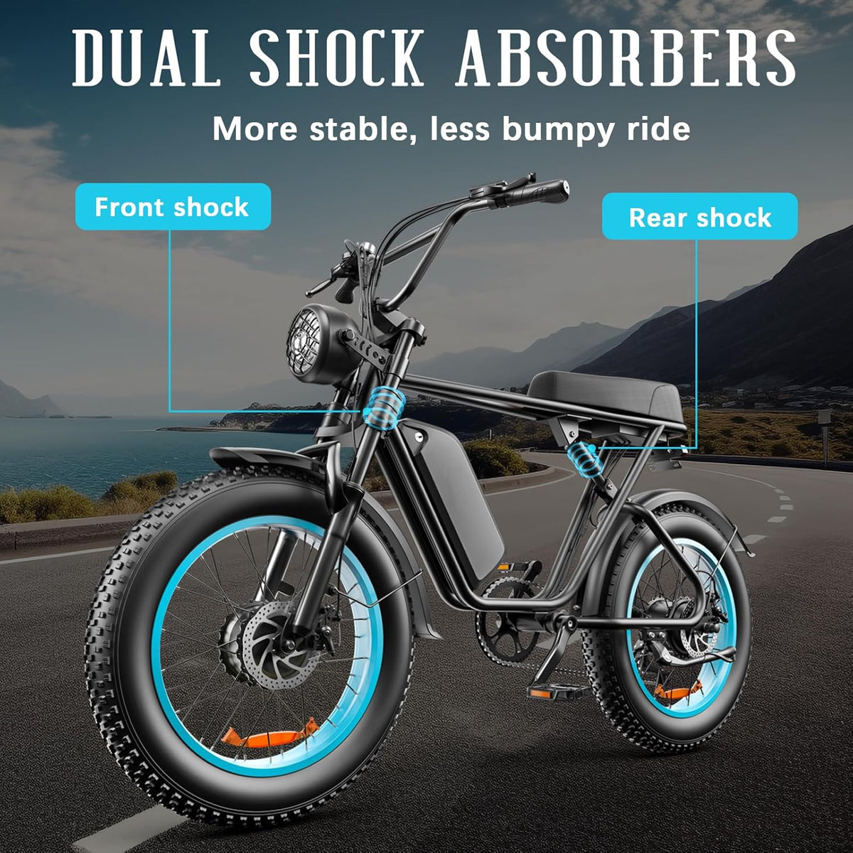 1000W 48V 23AH Full Suspension Fat Tire Electric Bike Z796