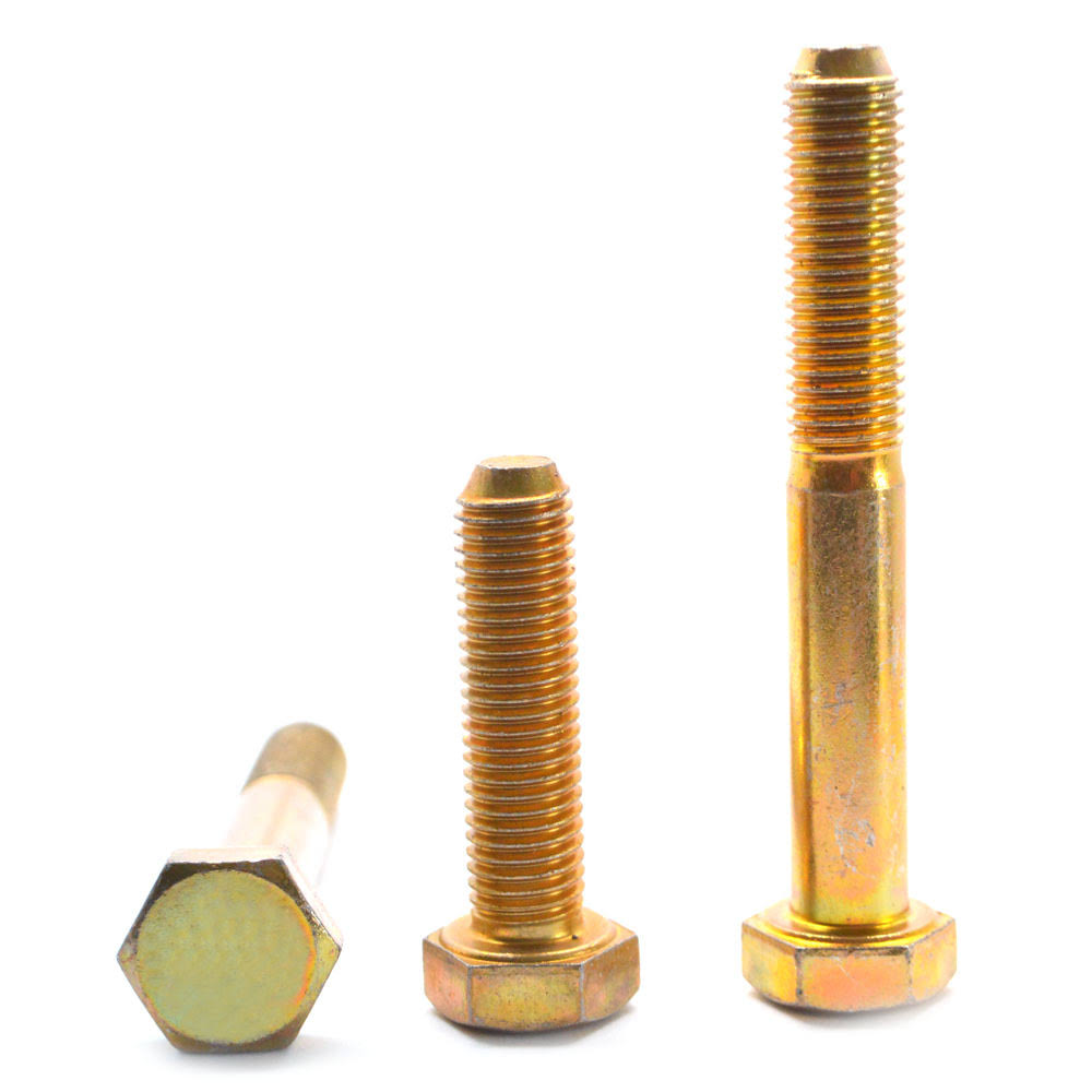 1/4x22-20 x 3x22 Grade 8 Hex Cap Screw Alloy Steel Yellow Zinc Plated T1933