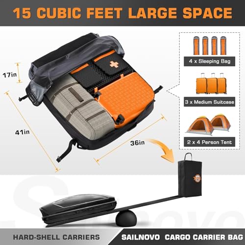 Waterproof 20 Cubic Feet Rooftop Cargo Carrier Bag X223