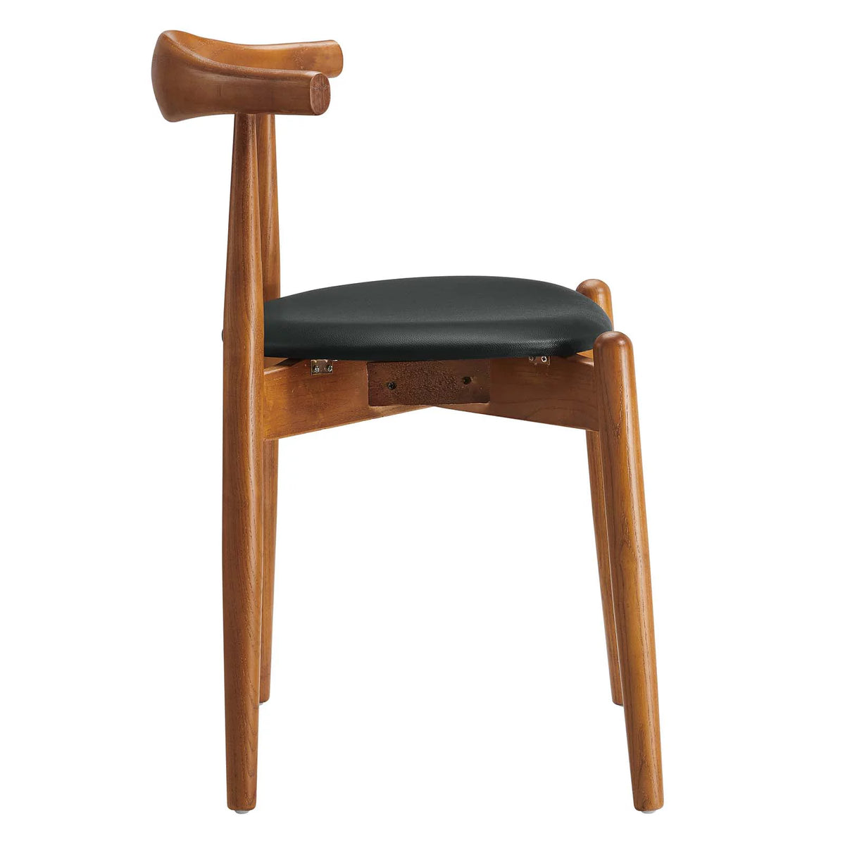 Dark Walnut Black Dining Side Chair J465