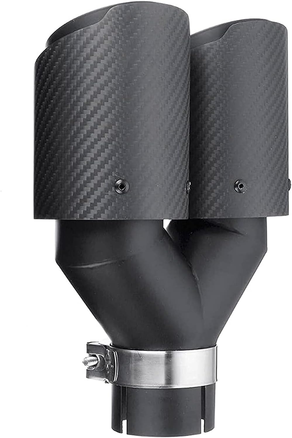 2.5 Inlet 63MM Double Exhaust Tip Carbon Car Tail Tip 3.5 Outlet Glossy Red and Black V1654