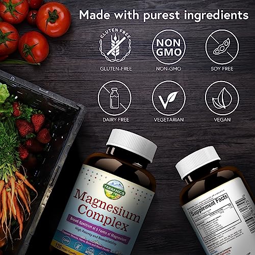 5-in-1 Magnesium Complex Supplement 500mg 240 Vegan Capsules K42373