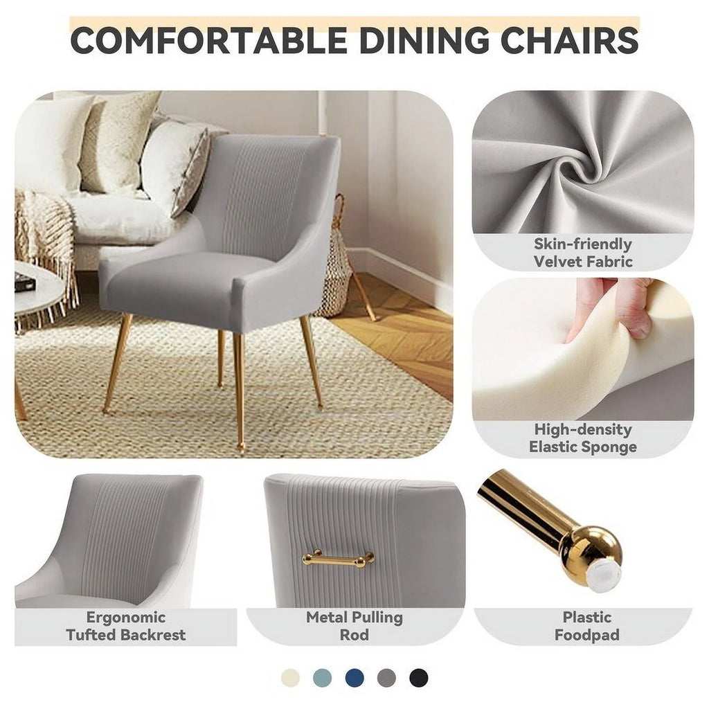 Grey Velvet Dining Chair Set of 6 H449956