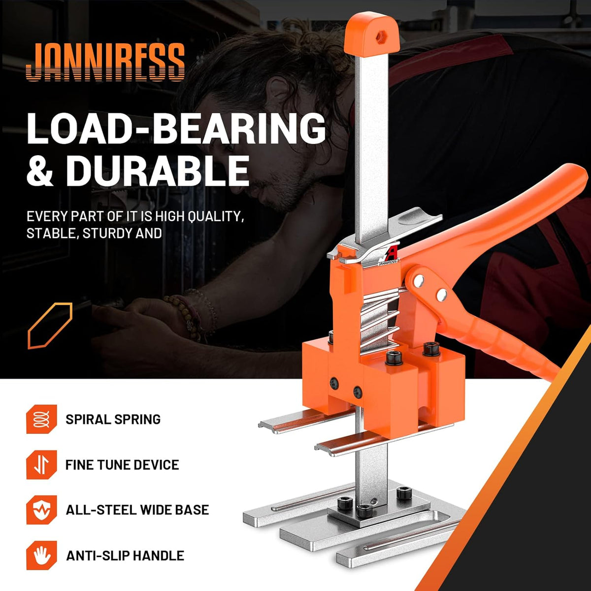 15 In Construction Jack, Multifunctional Furniture Lifter Jacks, Handheld Tool, Load 490LBS C32644