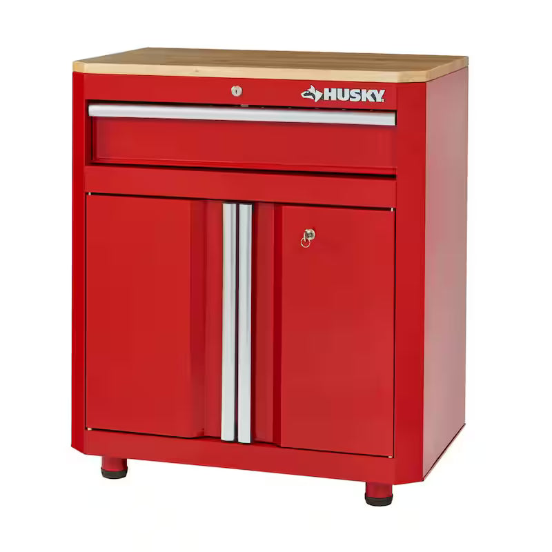 24-Gauge Steel 1-Drawer 2-Door Garage Base Cabinet in Red N6050