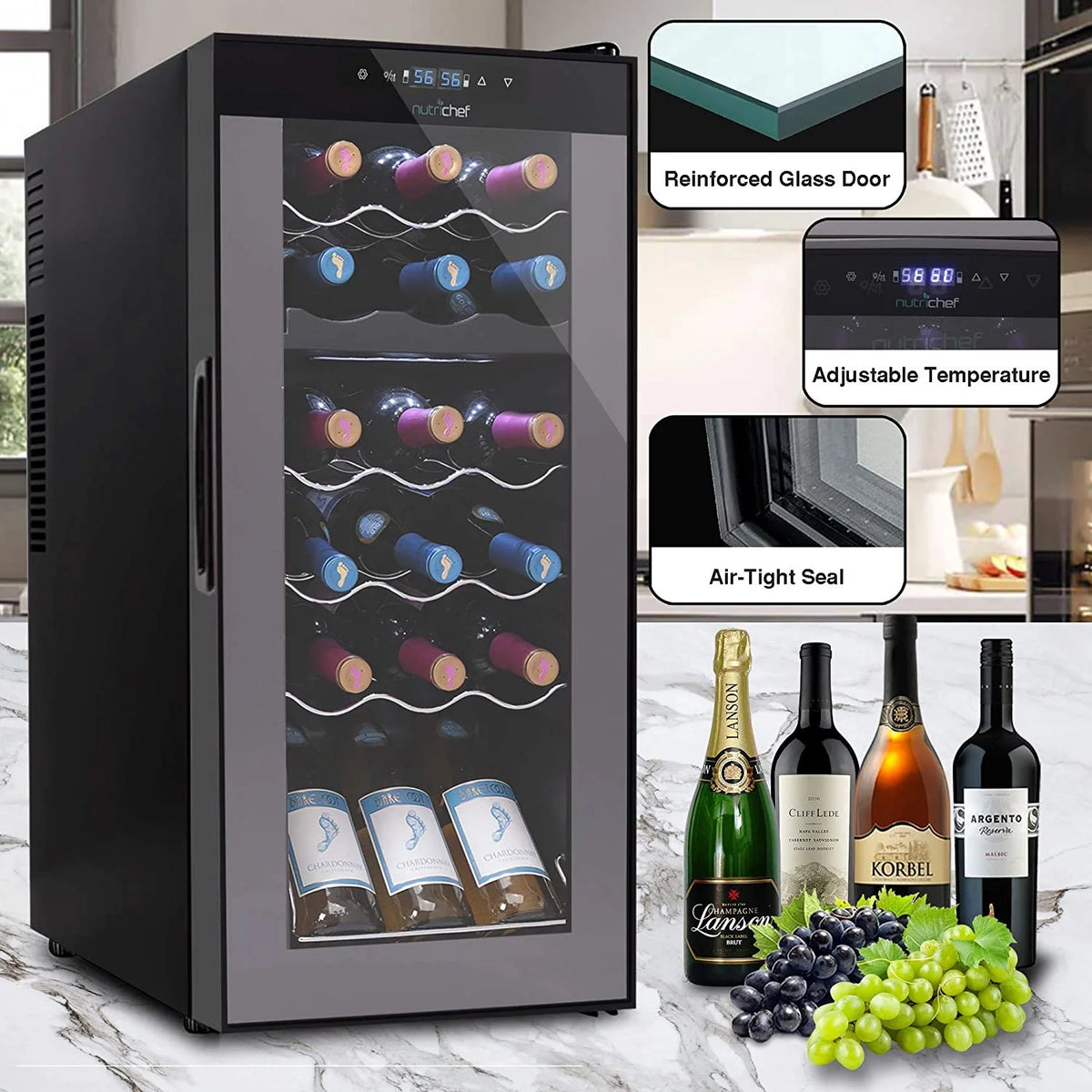 18 Bottle Dual-Zone Wine Cooler Q690