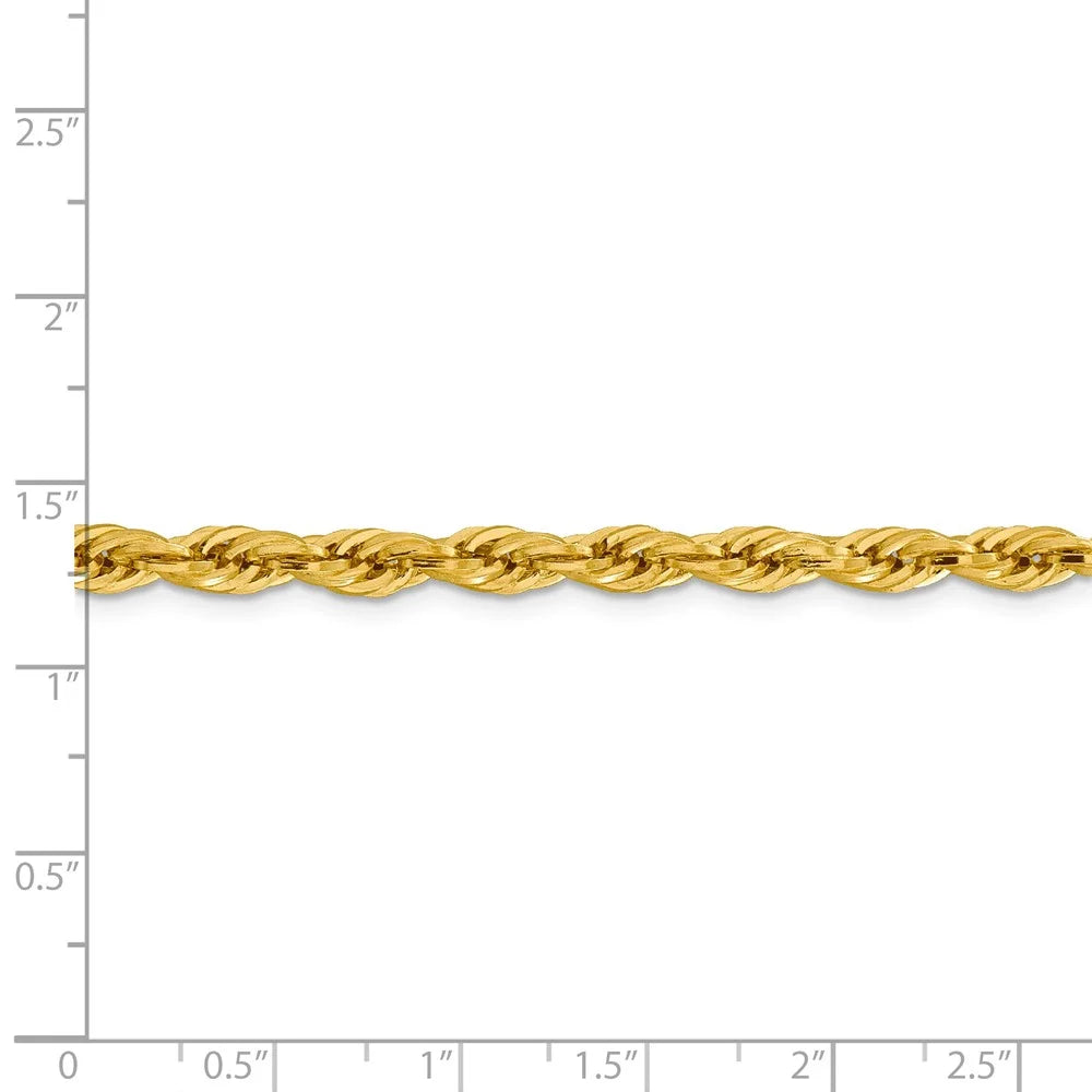 14kt Yellow Gold 4.75mm Rope Chain 24 inch Lobster Clasp K870