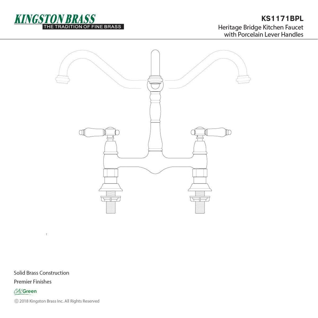 Brushed Nickel Bridge Kitchen Faucet A26021