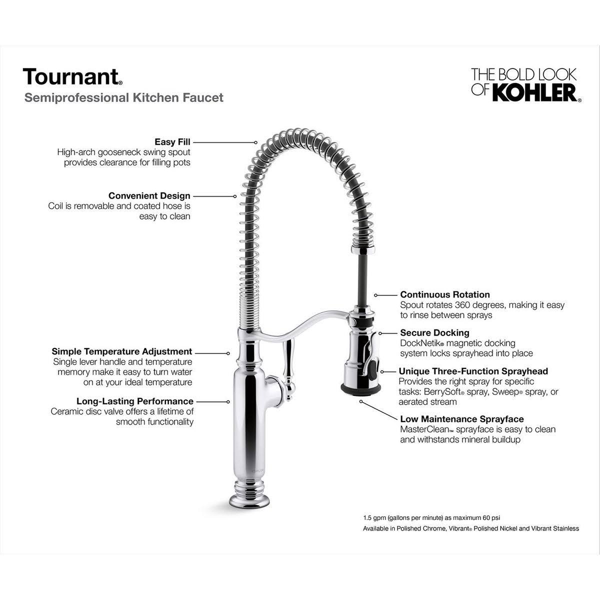 Vibrant Stainless Kitchen Sink Faucet F8808
