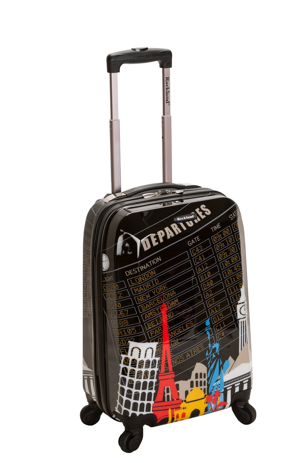 20" Polycarbonate Carry On Suitcase Black J378