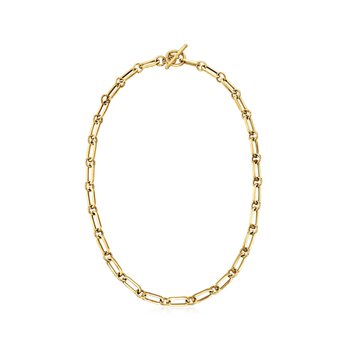 18kt Gold Over Sterling Paper Clip Link Necklace A86633