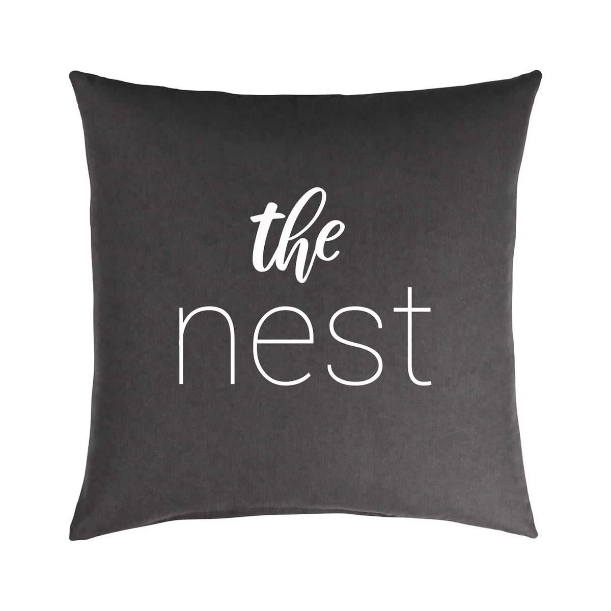 18" Gunmetal Black and White Single Embroidered Square Lumbar Pillow F74809