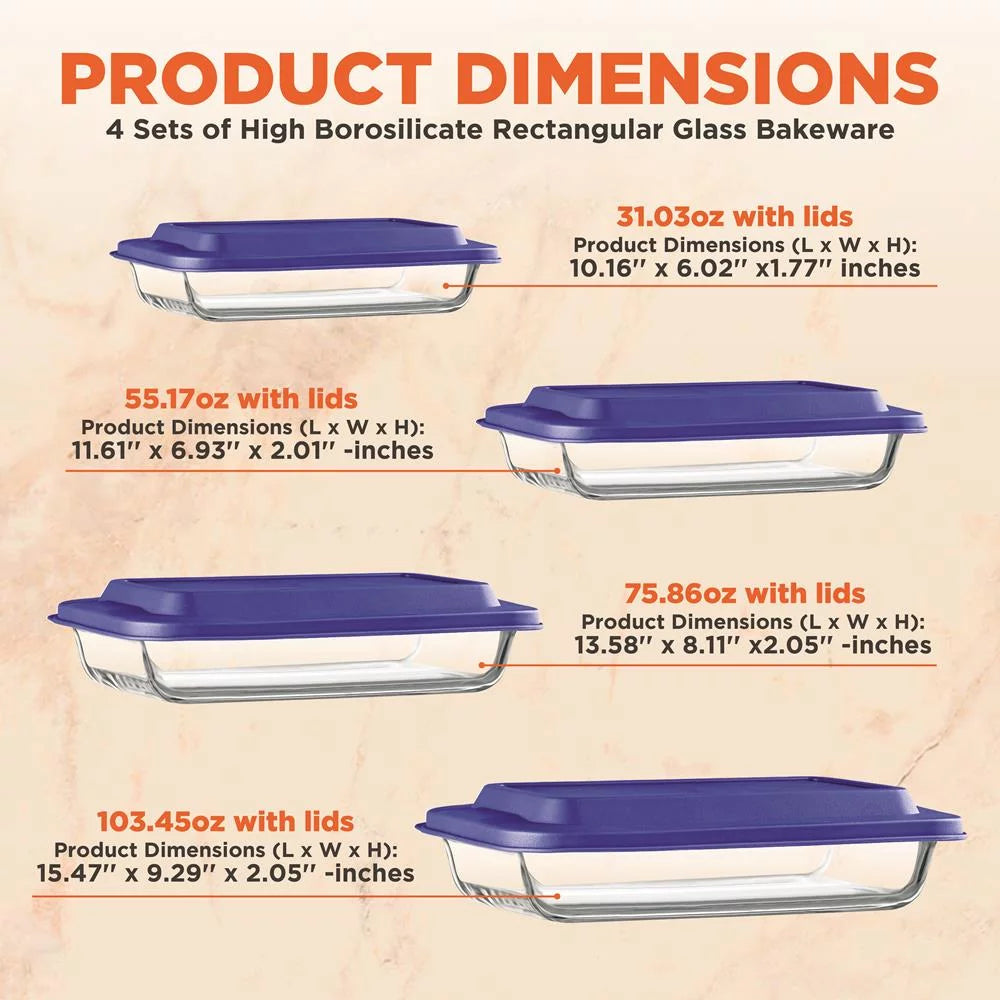 Glass Bakeware Set with PE Lid P5819