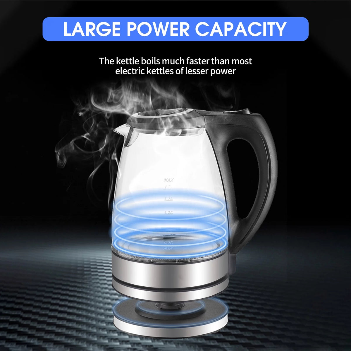 1.7L 1500W Glass Electric Kettle Y579858