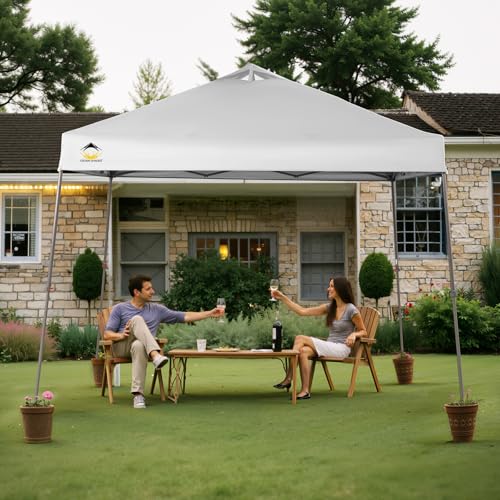 11x11 Pop Up Canopy Tent with Wheeled Bag, White S2459