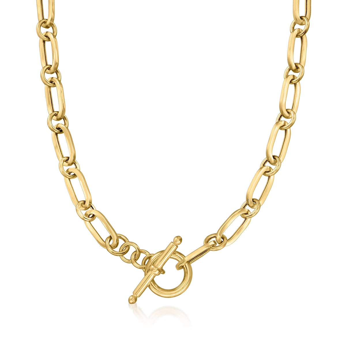 18kt Gold Over Sterling Paper Clip Link Necklace A86633