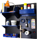 Black Pegboard Organizer Storage Kit with Blue Accessories Z9386