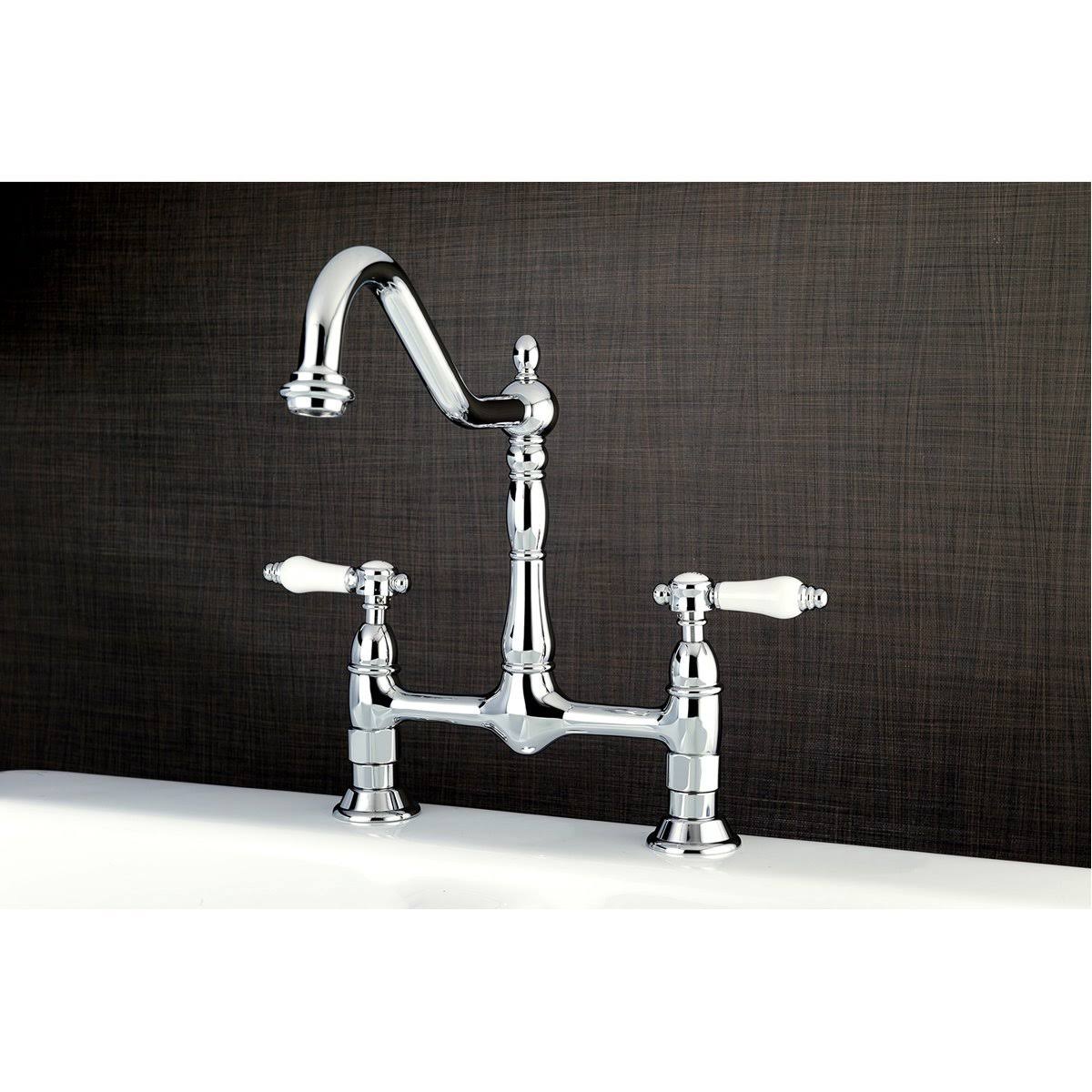 Brushed Nickel Bridge Kitchen Faucet A26021