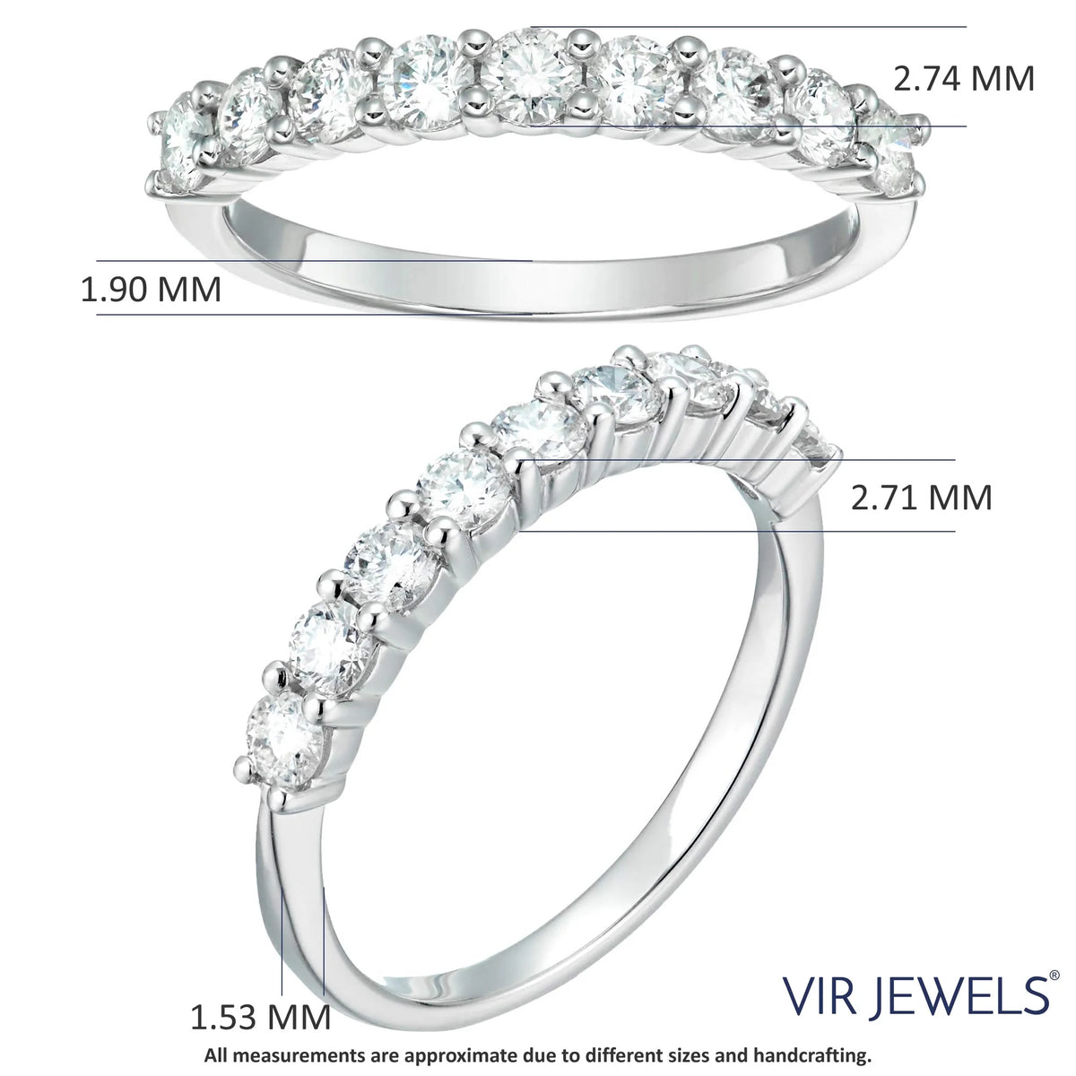14K White Gold Diamond Wedding Band F666277