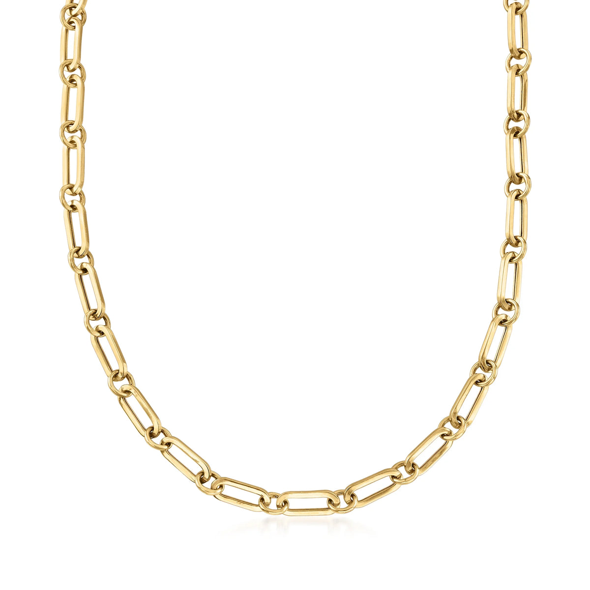 18kt Gold Over Sterling Paper Clip Link Necklace A86633
