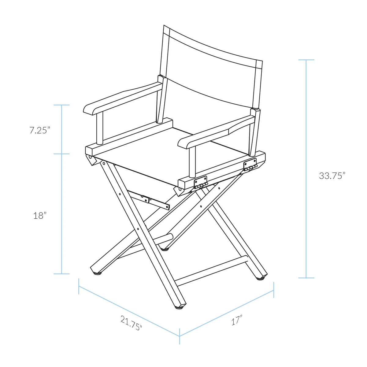 18" Director's Chair Natural Frame Gray Canvas A627