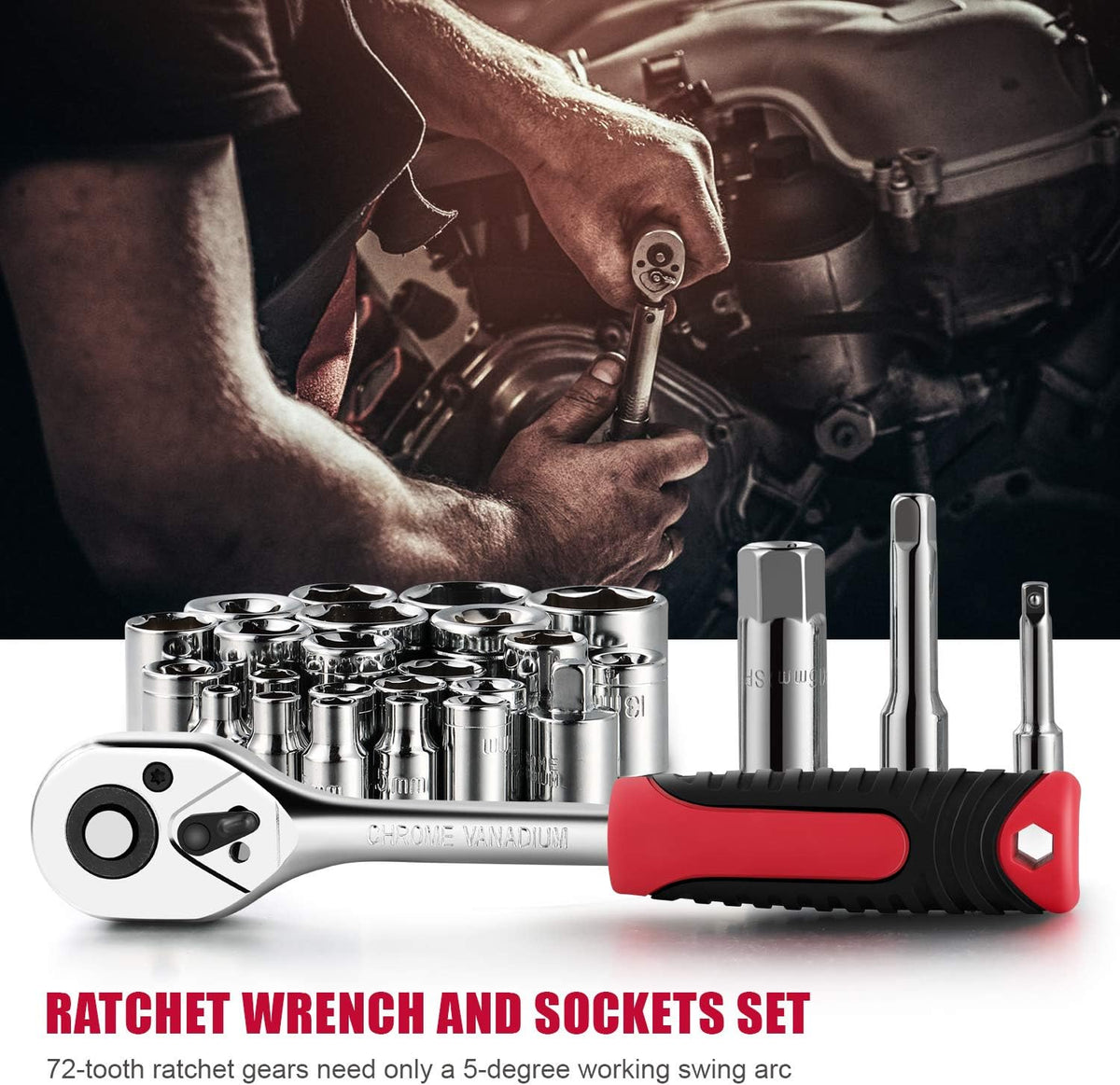 218-Piece Household Auto Repair Tool Set with Carrying Tool Box Y82484