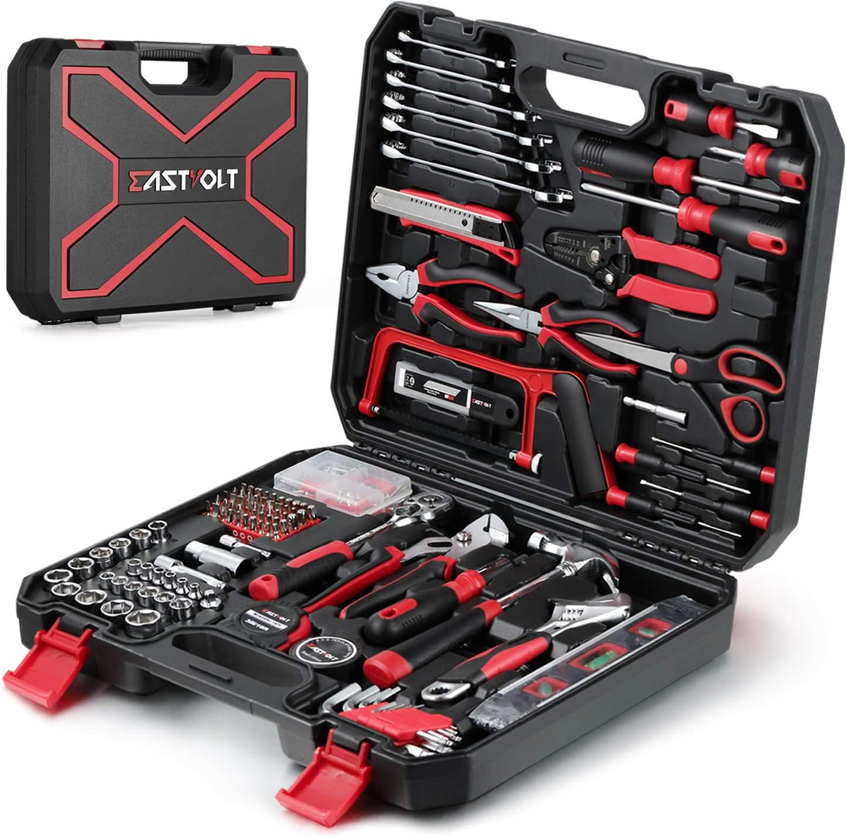 218-Piece Household Auto Repair Tool Set with Carrying Tool Box Y82484