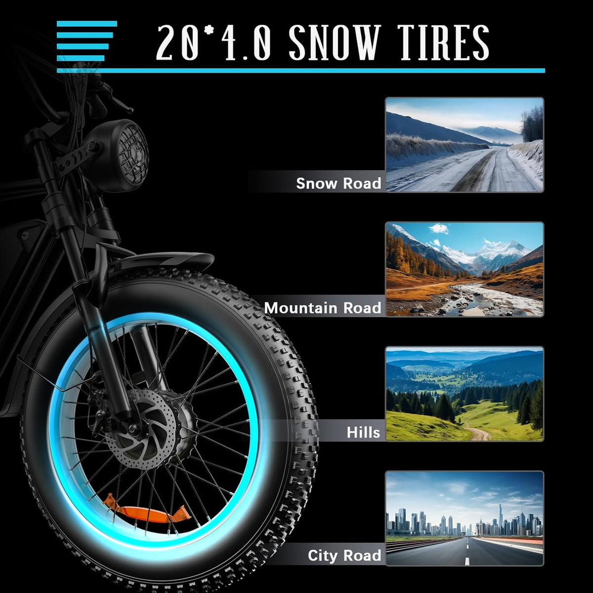 1000W 48V 23AH Full Suspension Fat Tire Electric Bike Z796