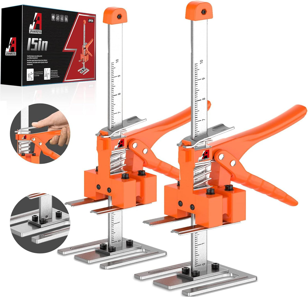 15 In Construction Jack, Multifunctional Furniture Lifter Jacks, Handheld Tool, Load 490LBS C32644