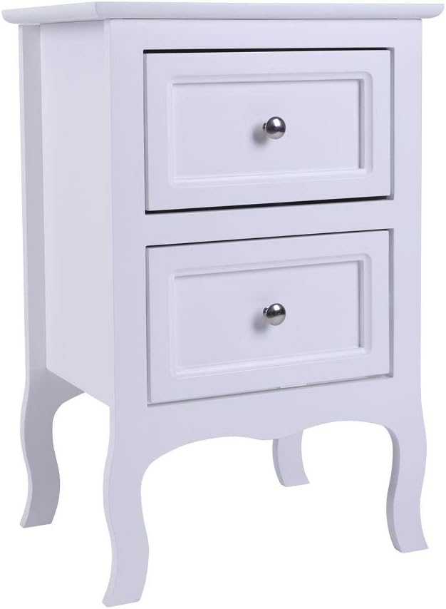 1/2 Drawer Wood Nightstand with Storage Shelf U35606