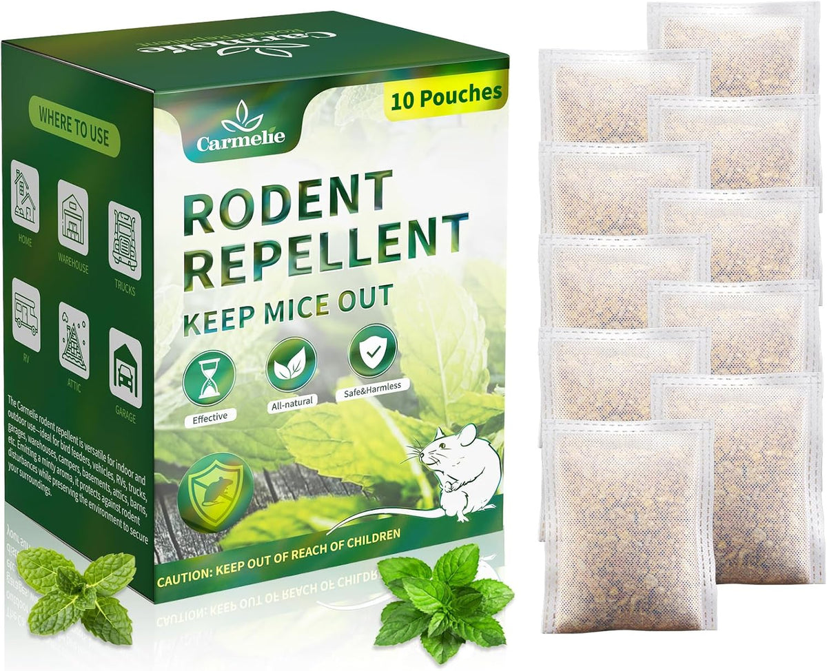 10 Pouches All Natural Rodent Repellent with Peppermint Oil L96168