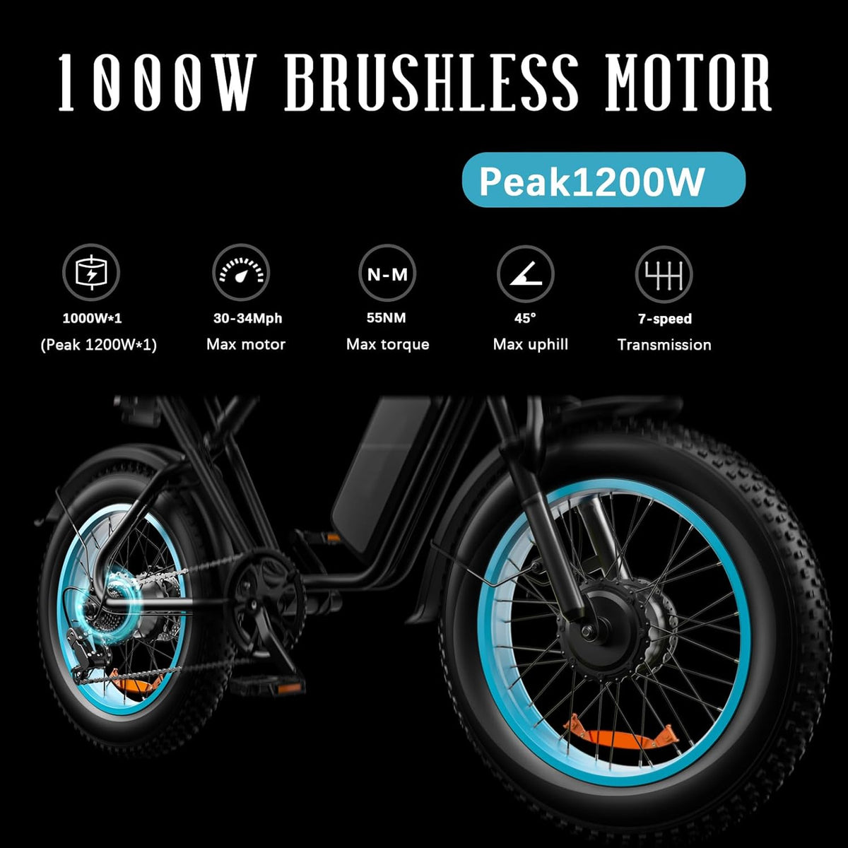 1000W 48V 23AH Full Suspension Fat Tire Electric Bike Z796
