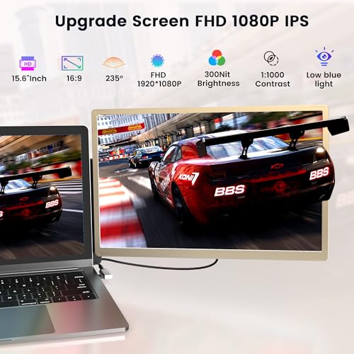 15.6" Portable Triple Monitor with IPS FHD 1080P Display K211064