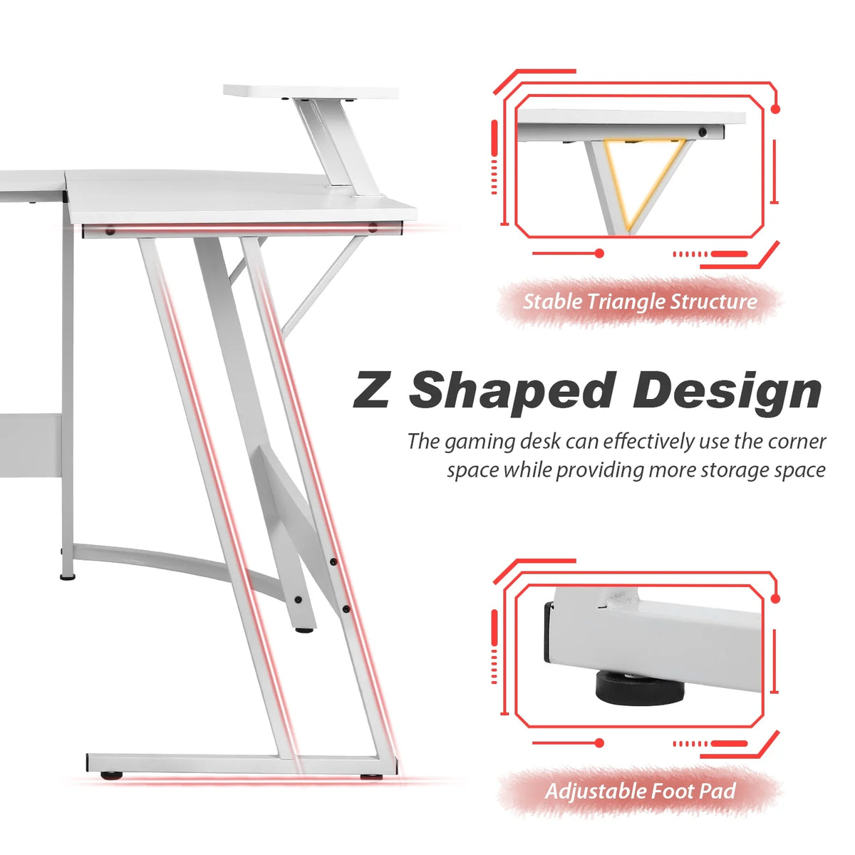 White L Shaped Corner Desk X51167