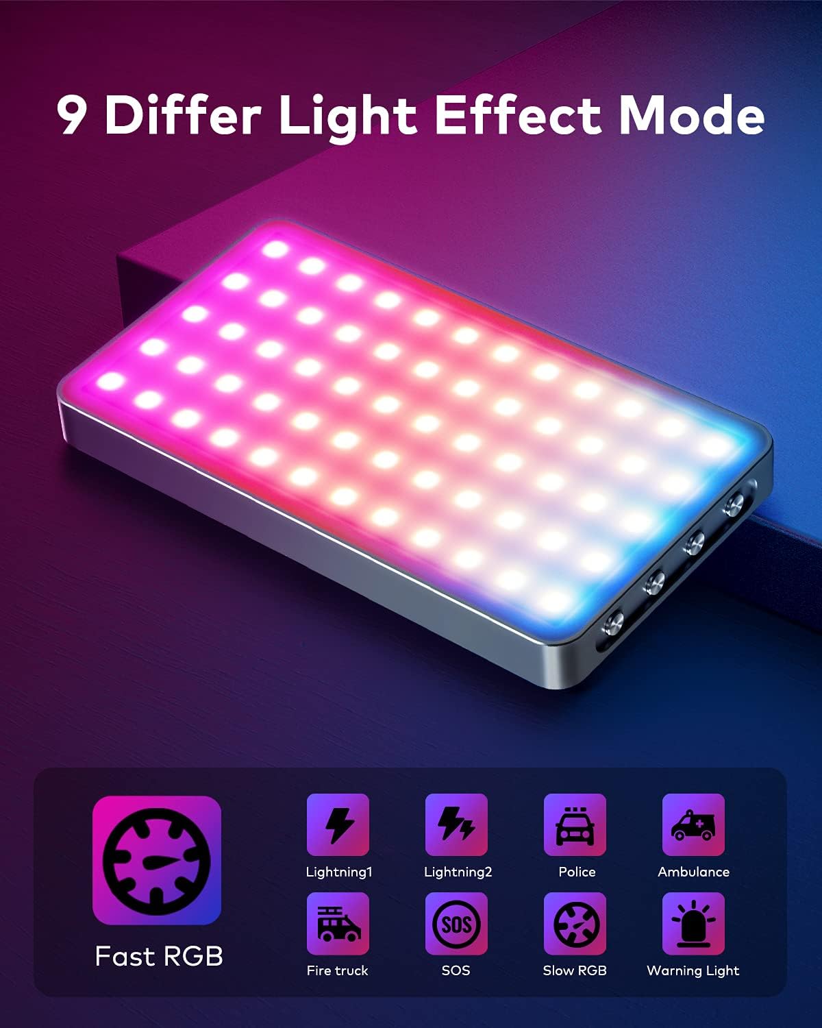 RGB Video Light with 4000mAh Rechargeable Battery W22935